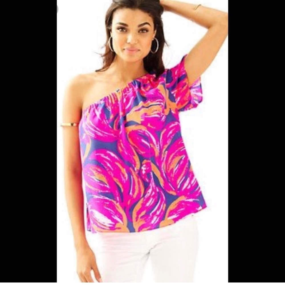 Lilly Pulitzer FIFER one shoulder Top size Medium